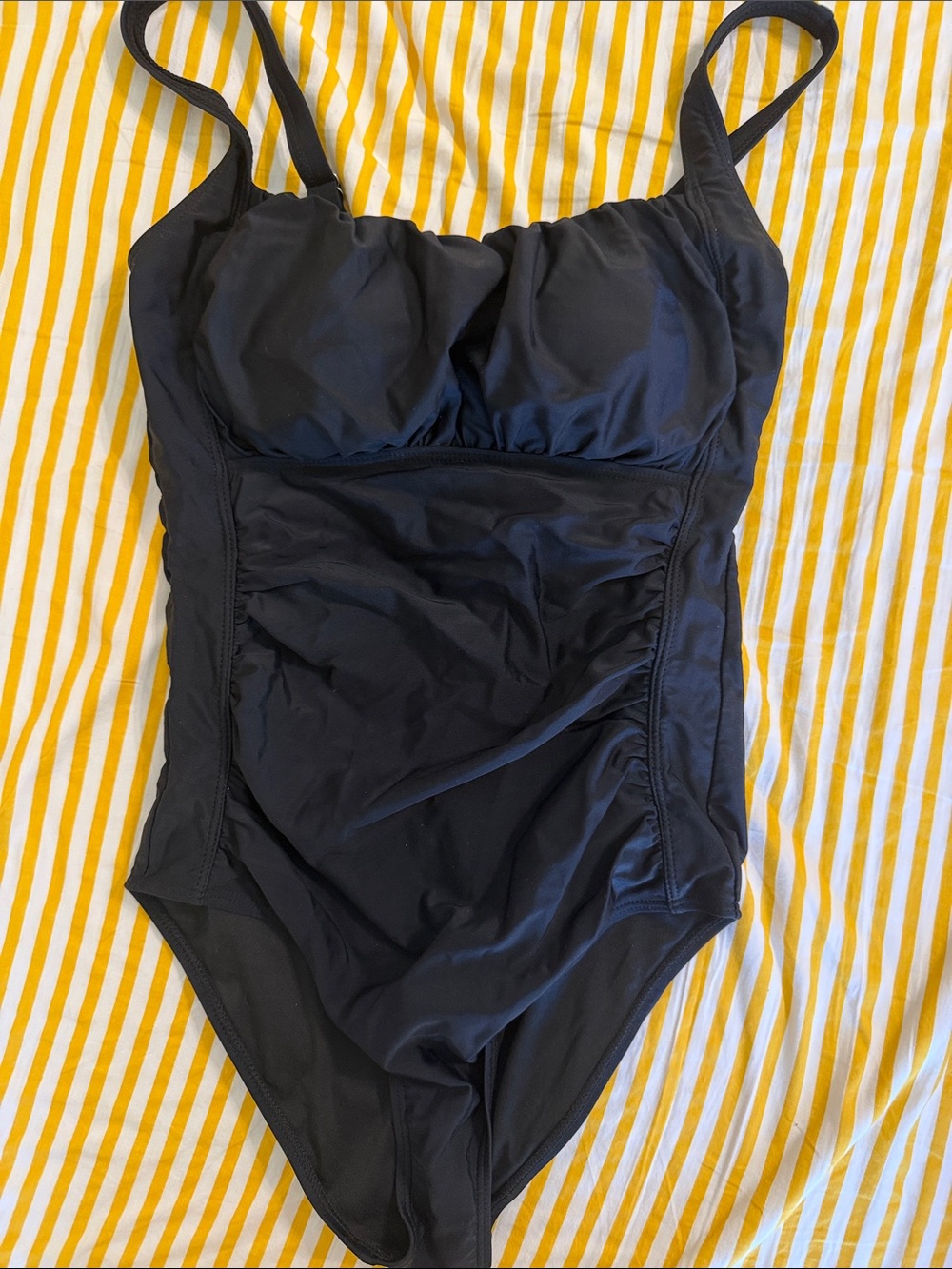Sculpting Black One-Piece Swimsuit with Supportive Cups